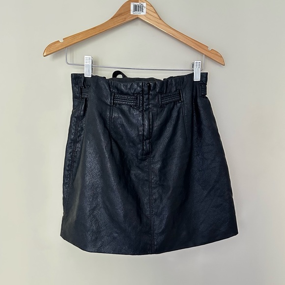 Free People Black Payton Faux Leather Mini Skirt - Picture 5 of 11